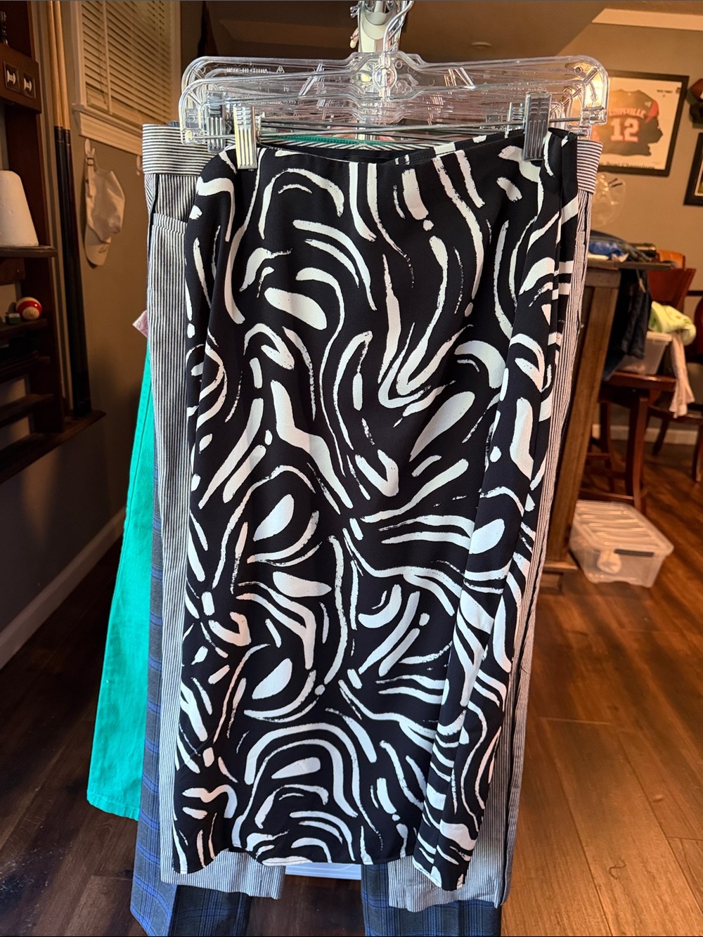 Nine West Black and White Abstract Swim Sarong